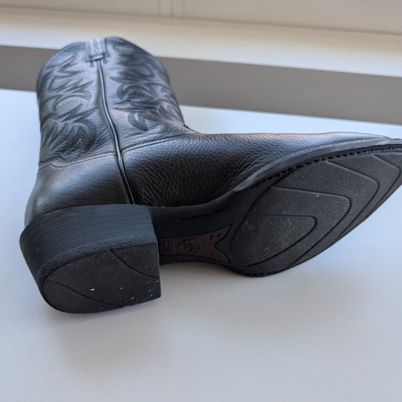 Ariat Heritage R Toe Western Boot - 9 EE (Wide) - Black Deertan - Picture 3 of 8